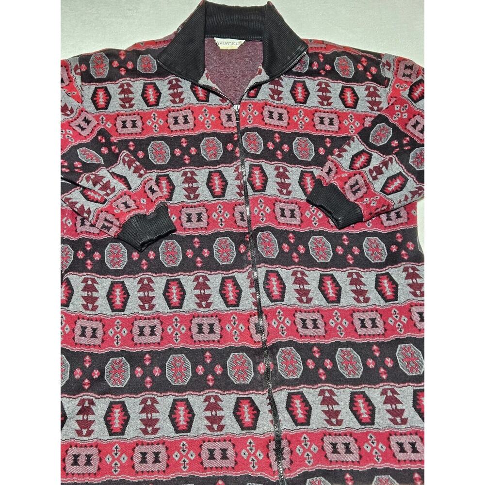 Brentwood Mens Vintage Sweater 90% Acrylic Medium Southwest Aztec Full Zipper